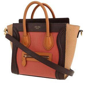 Celine Luggage Nano shoulder bag in Terra Cotta